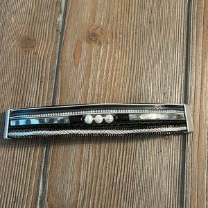 Black 1 inch wide multi jeweled bracelet, NWT